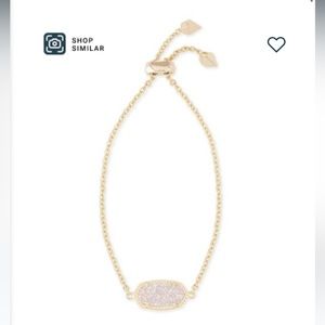 Kendra Scott Elaina Adjustable Chain Bracelet in Iridescent Drusy, Gold Plated